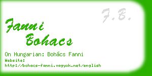 fanni bohacs business card